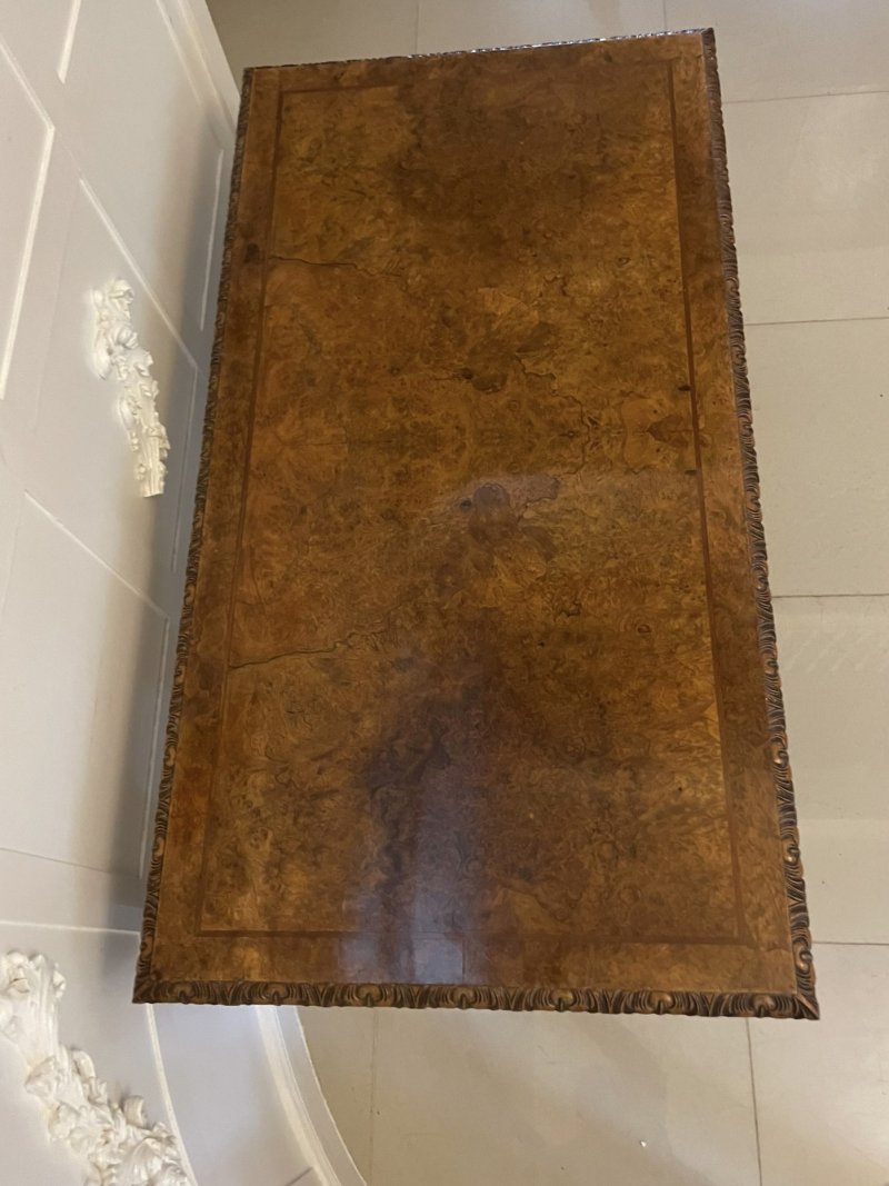 Outstanding Quality Antique Burr Walnut Freestanding Standing Console/Hall Table - Image 9